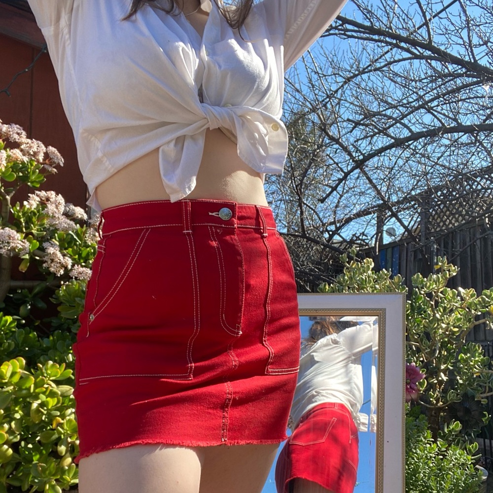 Red cotton skirt